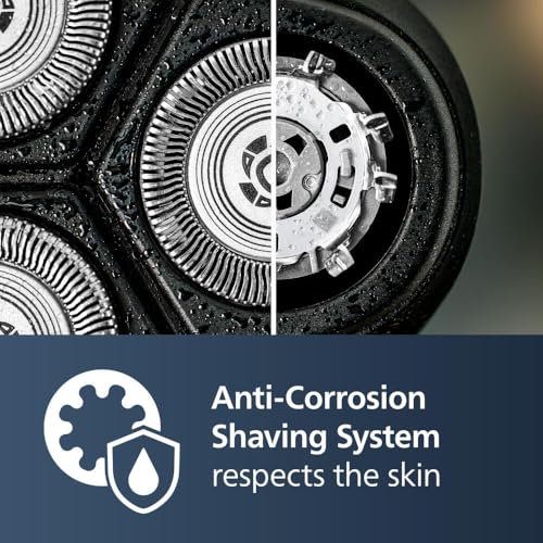 Philips Norelco Shaver 3900 Series, Wet and Dry Electric Shaver, P-Cap, Travel Pouch, Charging Stand, Storm Blue, Model S3341/92