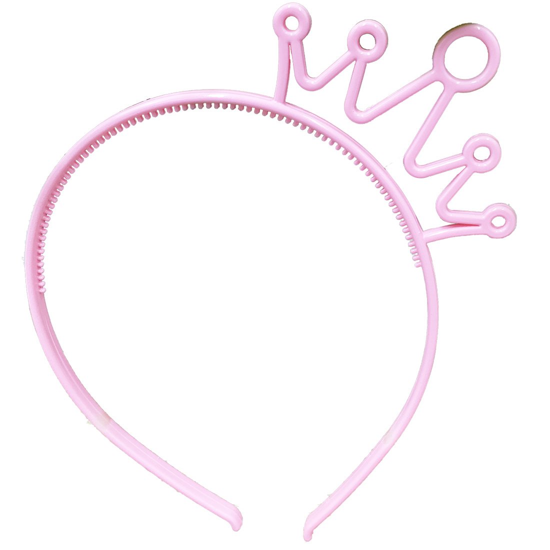 XIMA 12pcs Spring Colors ABS Plastic Material Crown Girls Headbands Tiaras Head Band Princess Children Headear Hair Accessory (SP-Crown)