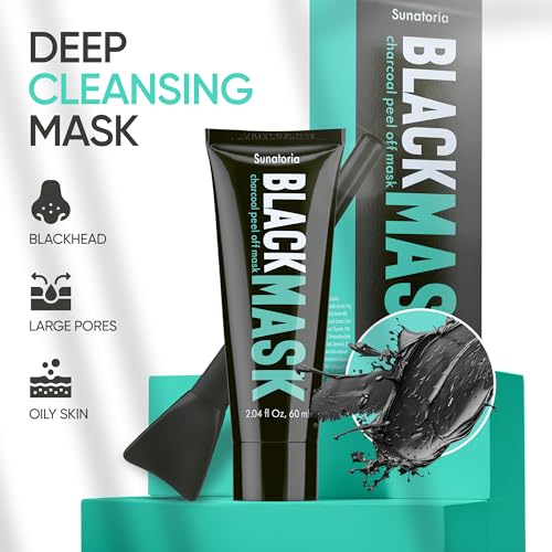 SUNATORIA Blackhead Remover Mask - for Women and Men - Activated Charcoal Peel Off Face Mask - Deep Pore Cleaner Nose Blackhead Remover Pore Release - Black Head Remover for Face Care