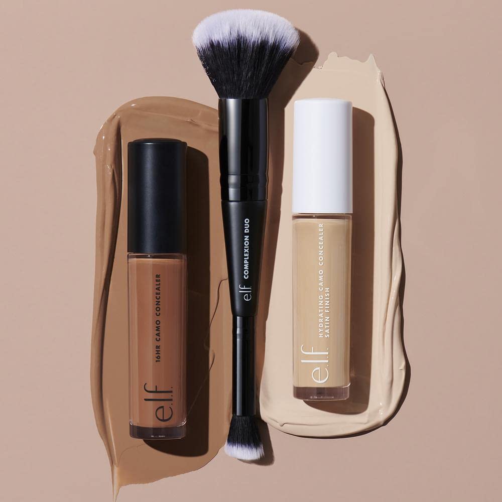 e.l.f. Complexion Duo Brush, Foundation & Concealer Applicator, Airbrushed finish