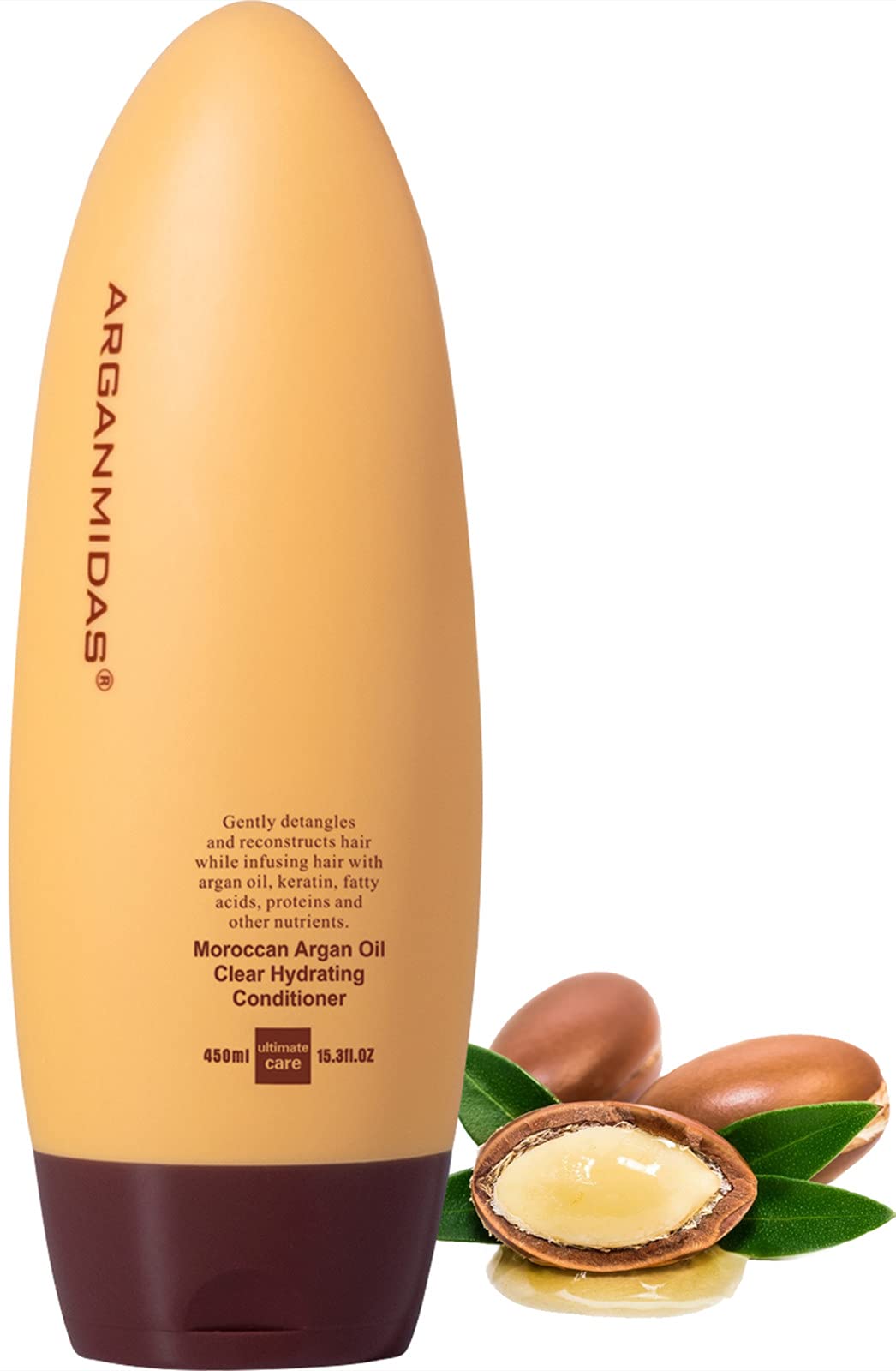ARGANMIDAS Hair Conditioner, 15.3 Fl Oz Sulfate-Free Conditioner Intensely Smooth and Clear Hydrating Hair Conditioner, Argan Oil Daily Moisture Deep Conditioner for Color Treated Hair, Effectively Re