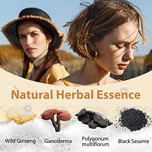 Instant Black Hair Dye Shampoo, Natural 3-in-1 for Gray Coverage in 10-15 mins, Long-Lasting Color Effect for Women and Men, 16.9 Fl Oz (Black)