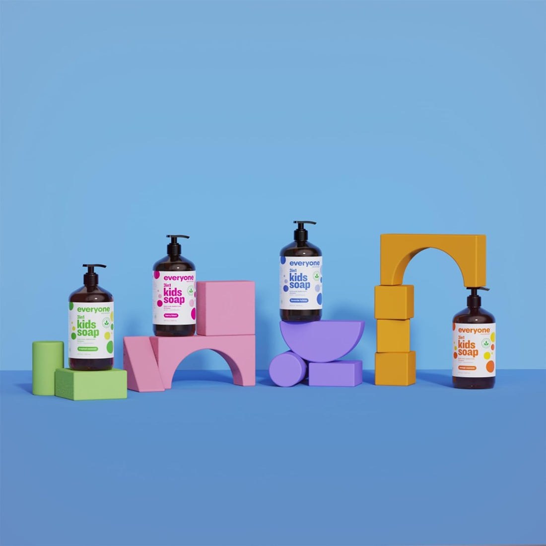 Everyone 3-in-1 Kids Soap, Body Wash, Bubble Bath, Shampoo, 32 Ounce (Pack of 1), Orange Squeeze, Coconut Cleanser with Plant Extracts and Pure Essential Oils