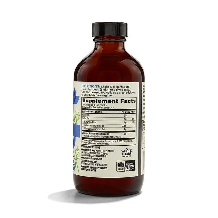 Whole Foods Market Organic Black Seed Oil, 8 Fl Oz