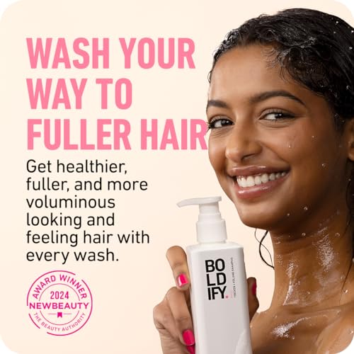 BOLDIFY Thickening Shampoo - Rice Water for Hair Growth and Volumizing Shampoo for fine Hair, Weightlessly Removes Excess Oil, Rice Water Shampoo for Thinning Hair, Fine Hair & Oily Hair - 8oz