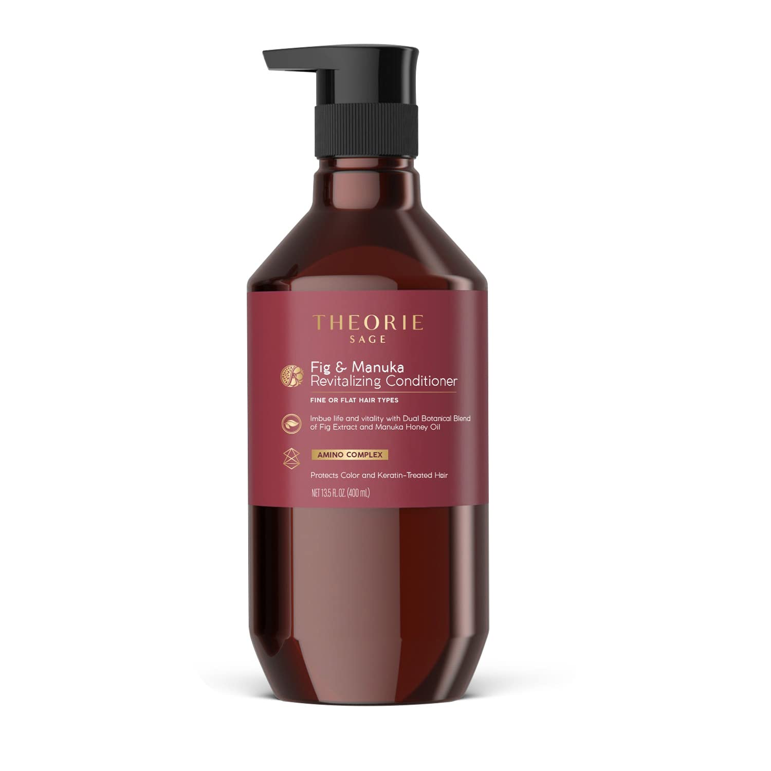 Theorie Sage - Fig & Manuka Thickening Conditioner Removes Impurities for Thicker, Fuller Looking Hair - Anti Thinning 400 mL (13.5 oz)