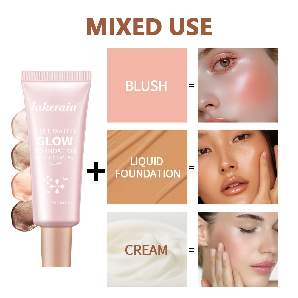 Natural Glow Illuminator Glotion - Glowing, Moisturizing, Lightweight Base, Multi-Purpose - Hydrating & Illuminating Makeup Highlighter for Radiant, Sun-Kissed Look (#4 Deep, 1.35 Fl Oz (Pack of 1))