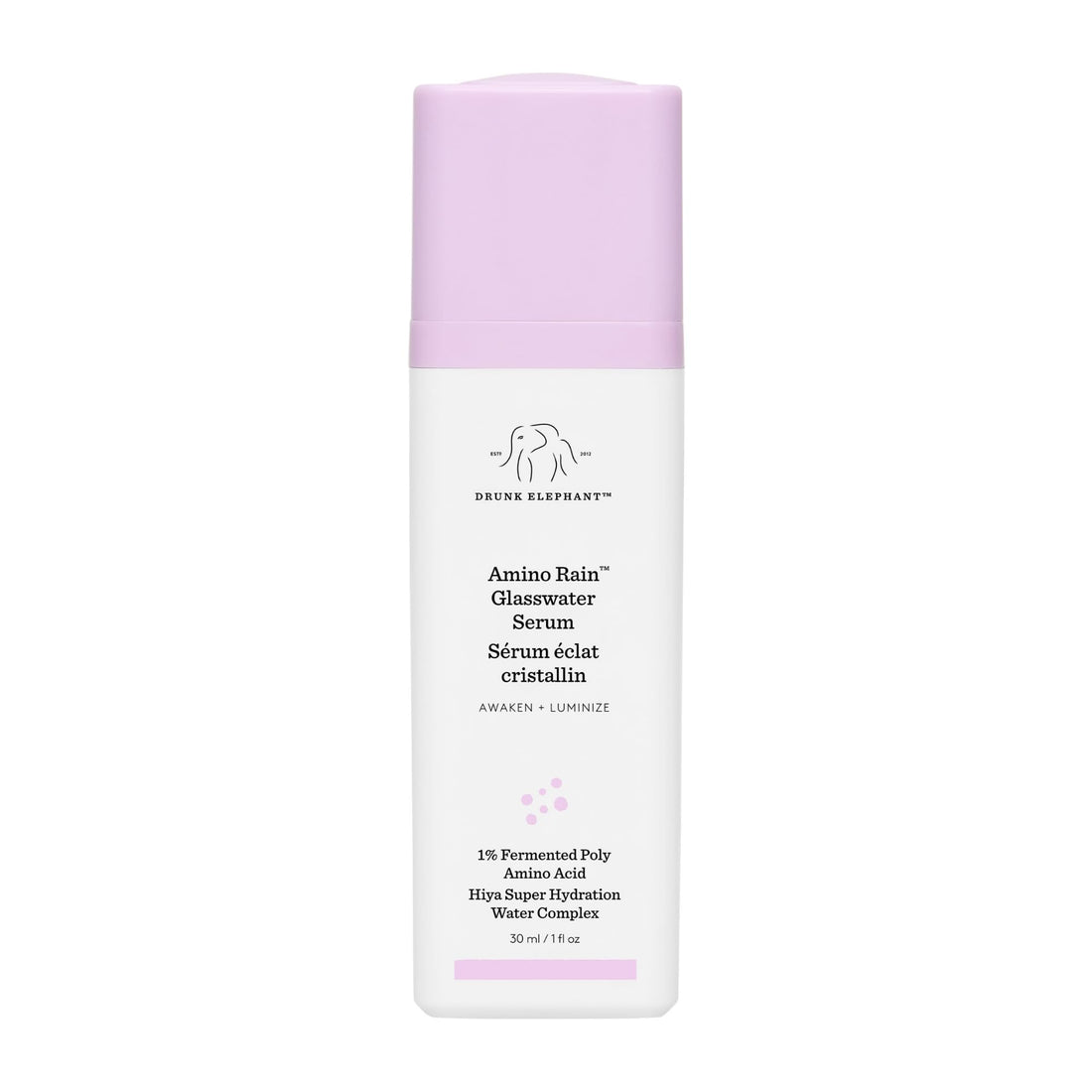 Drunk Elephant Amino Rain Glasswater Serum - 30 ml/1 fl oz - Clean Clinical Skincare - Cruelty-Free - Dermatologist-Tested - Free of Essential Oils, Silicones, and Fragrance
