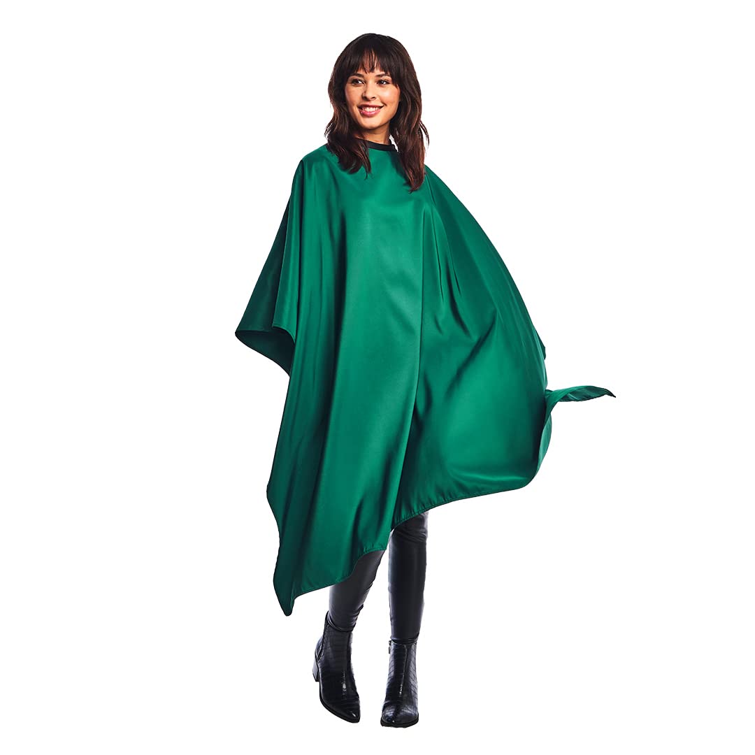 Betty Dain Lightweight Crinkle Nylon Hair Cutting / Styling Cape, Green