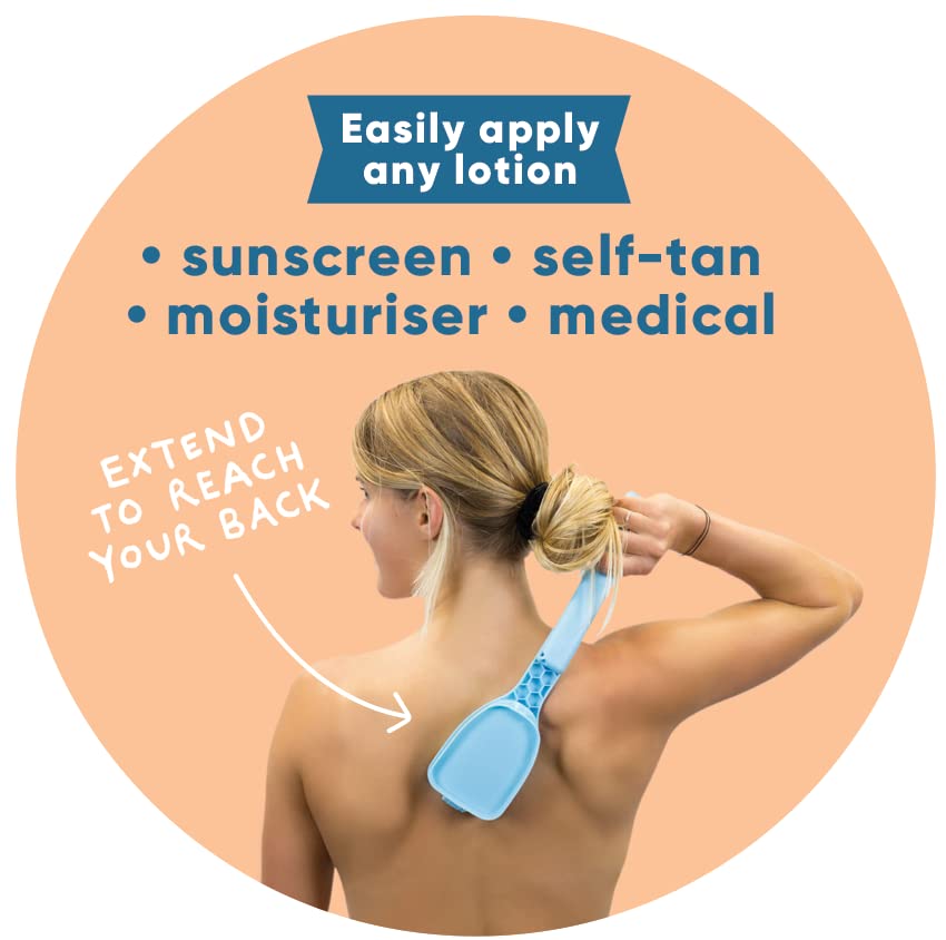 Bakslap - Back & Body Lotion Applicator - Replaceable Sponge - Peach or Blue (Sunscreen, Self Tan, Medical, Moisturizer)