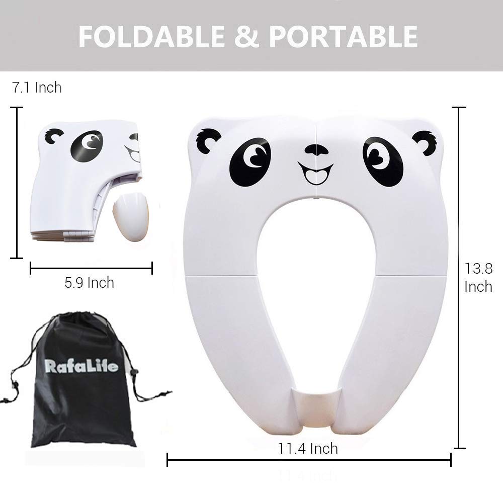 RafaLife Bath Toys - [Upgrade Splash Guard - Stable] Portable Toilet Training Seat for Toddlers, Boys & Girls. Folding Travel Potty Seat. Extra Stable, Powerful and Safe, with Handy Carry Bag (Blue)