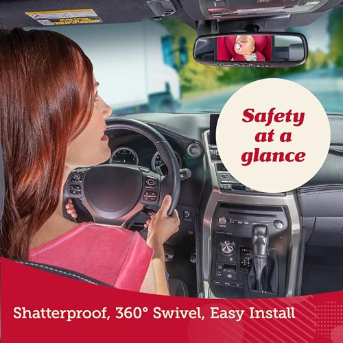 Lusso Gear Baby Car Mirror - Rear-Facing Infant Mirror for Car with Crystal Clear View - Secure Shatterproof Backseat Design, Black