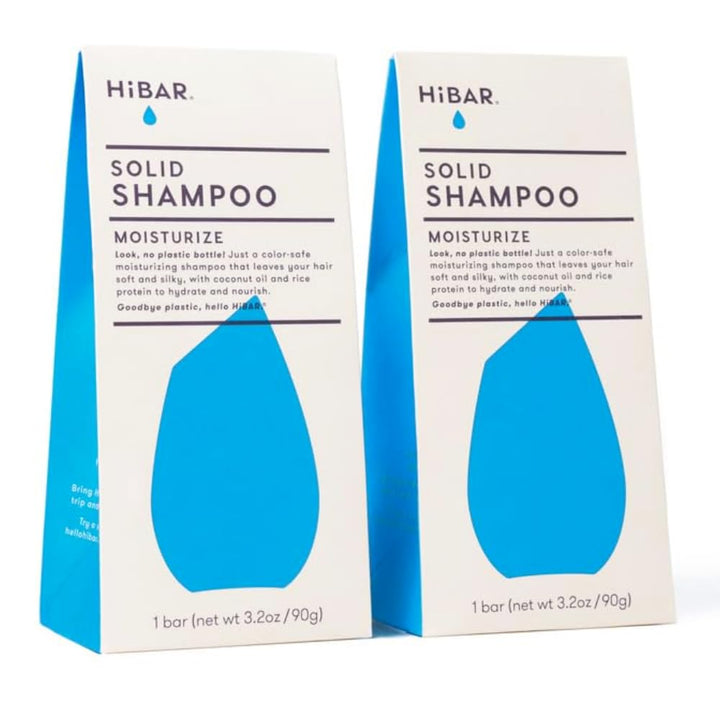 HIBAR Moisturize Shampoo Bar 2-Pack - Solid Bar Shampoo for Hair, Strengthening Formula, Suitable for All Hair Types, Long-Lasting, Travel-Friendly - Plastic Free Shampoo Bars