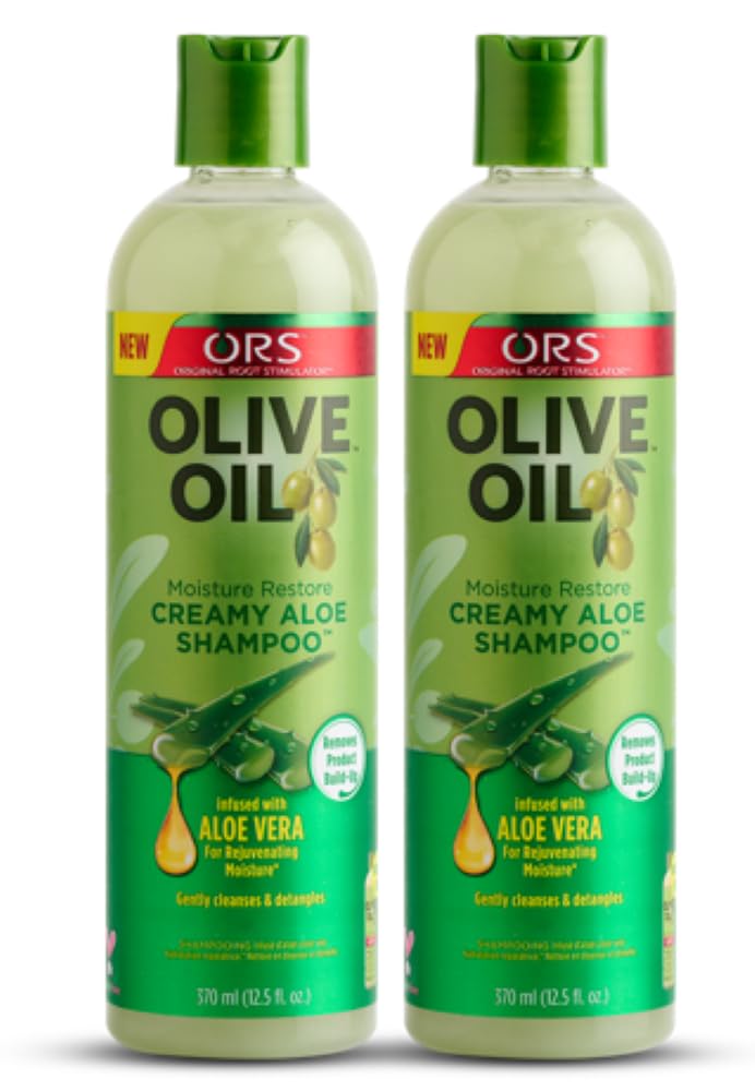 ORS Olive Oil Moisture Restore Creamy Aloe Shampoo Infused with Aleo Vera 12.5 Ounce (Pack of 2)