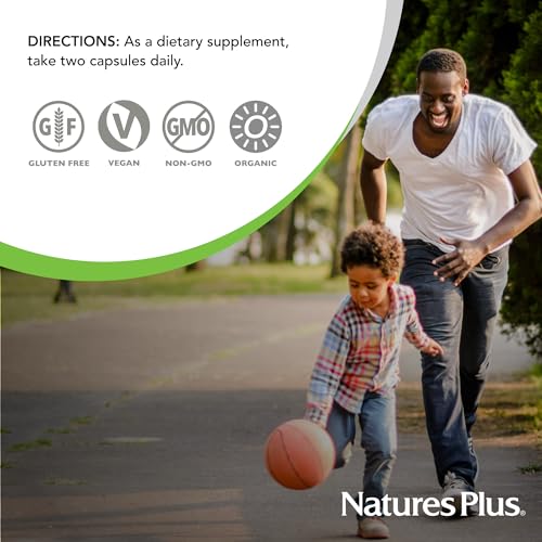 Natures Plus Source of Life Garden Certified Organic Vitamin C - 500 mg, 60 Vegan Capsules - Whole Food Immune Support Supplement, Antioxidant - Vegetarian, Gluten-Free - 30 Servings