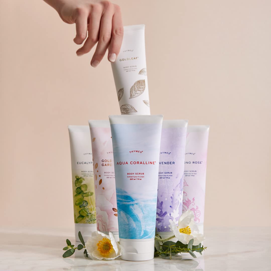 Thymes Aqua Coralline Body Scrub - Body Exfoliator for Skin Care Routine - Moisturizing and Exfoliating Body Scrub, Face Scrub, Foot Scrub, or Hand Scrub (7 Fl Oz)
