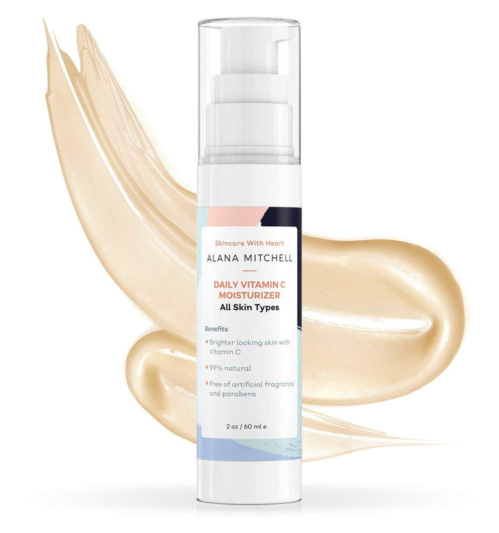 Amazing Anti Aging Hydrating Vitamin C Moisturizer, Daily Use Cream By Alana Mitchell With Natural Ingredients Light Citrus Aroma-Dry/Irritated Skin Treatment Formula For All Skin Types
