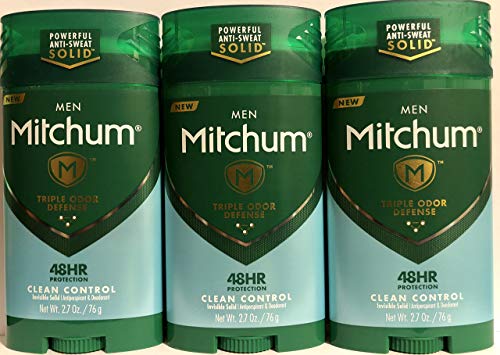 MITCHUM Advanced Control Invisible Solid Clean Control For Men, 2.7 Oz (Pack of 3)