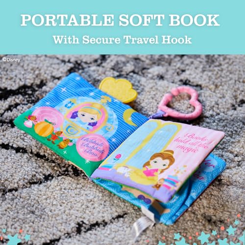 Kids Preferred Disney Baby - Disney Princess Soft Book with Teether Toy & Crinke Pages - Picture Book for Newborns
