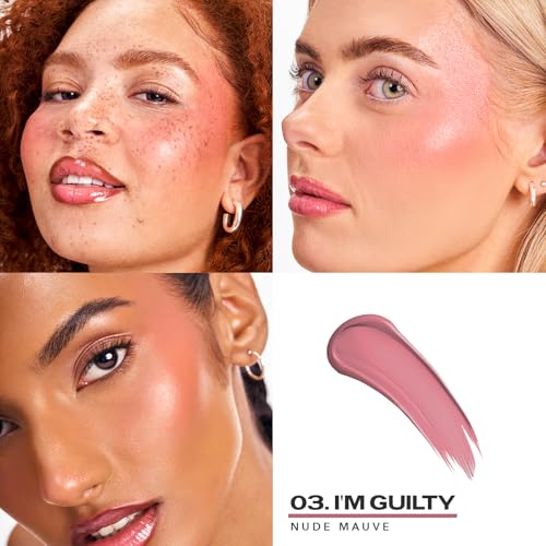 Sacheu Cheek STAY-N Liquid Blush for Cheeks — High Pigment, Buildable, Lightweight Cream Blush Infused With Squalane, for Dewy & Radiant Flushed Cheeks — Long-lasting & Cruelty Free, I'm Guilty