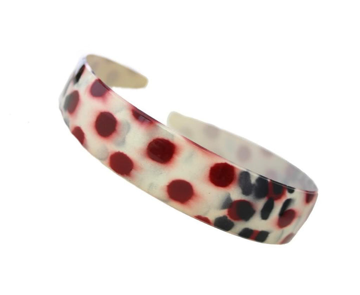 Caravan Red Black And White Splatter And Spotted By Hand Decorates This Headband