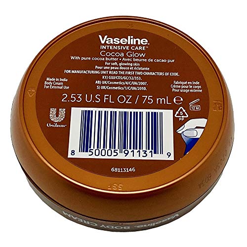Vaseline Intensive Care Glow Body Cream - Cocoa for Unisex - 2.53 oz Body Cream