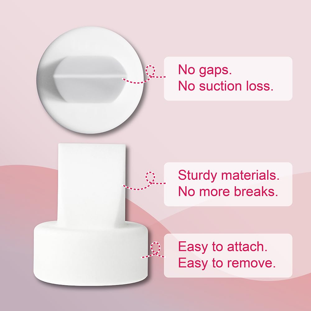 Nenesupply 19mm 2 pc Flanges Duckbill Valves Compatible with Spectra S2 S1 9 Plus Synergy Gold Breastpump Replacement to Spectra Pump Parts Flange Accessories Wide Mouth Work with Backflow Protector