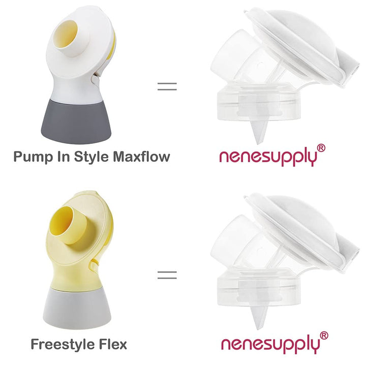 NENESUPPLY Pump Parts with 21mm Flanges Compatible with Medela Pump in Style Maxflow Breastpump and Personalfit Flex. Incl. Flange Membrane Connector Tubing Valve. Not Original Medela Pump Parts