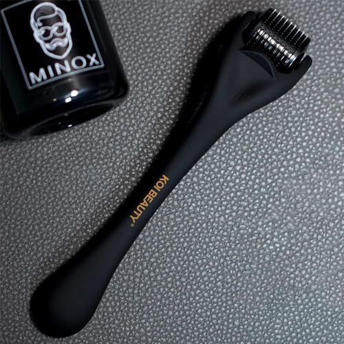 Koi Beauty Derma Roller Titanium Microneedle Roller, 540 Microneedling Roller for Men Women Face Scalp, Beard Roller for Men, Premium Micro Needling Roller