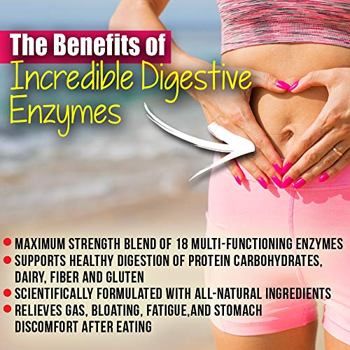 Stonehenge Health Incredible Digestive Enzymes - 18 Plant-Based Enzymes - Lipase, Lactase, Protease, Amylase, Bromelain for Gas, Bloating, Fatigue (1)