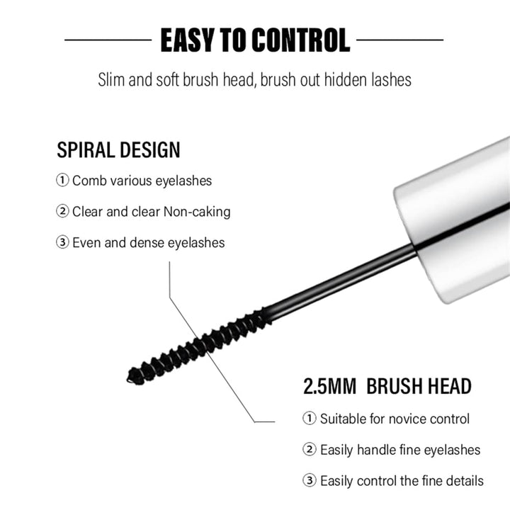 Honey Whisper 4D Mascara for Fine Short Eyelash, Waterproof Extra Long Lash Eyelashes,Voluminous Eyelashes, Long Lasting, Smudge-proof,Black (0.1 fl. Oz)