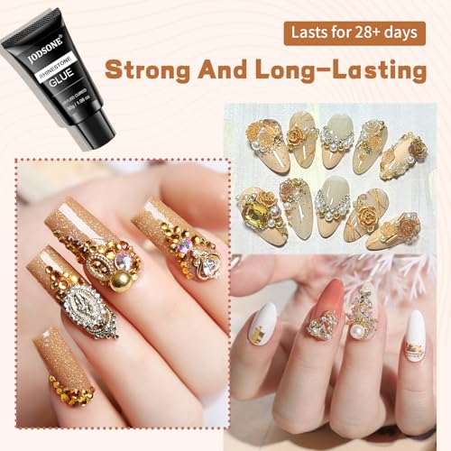 JODSONE 30g Super Strong Gel Rhinestone Glue for Nail Charm, 3D Bling Decoration Art - Cured Need Beauty Gift