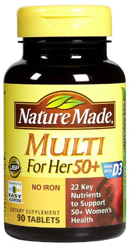 Nature Made Women's Multivitamin 50+ Tablets, 90 Count for Daily Nutritional Support