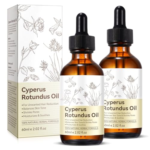 2PCS Cyperus Rotundus Oil, Natural Cyperus Rotundus Oil For Hair Removal, Reduces Unwanted Hair Growth, Moisturizes & Soothes The Skin, Suitable For All Skin Types