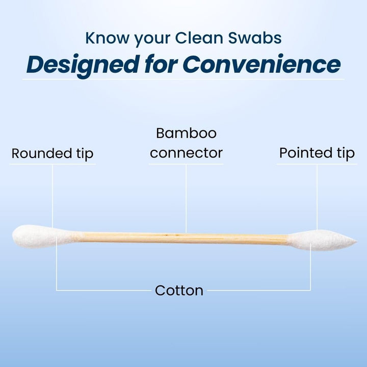 Clean Skin Club Clean Swabs | 6 Pack Total 3000 Count | One Pointed Tip | Biodegradable + Organic Cotton & Bamboo | Makeup & Nail Polish Touch-ups | Chlorine-Free & Hypoallergenic