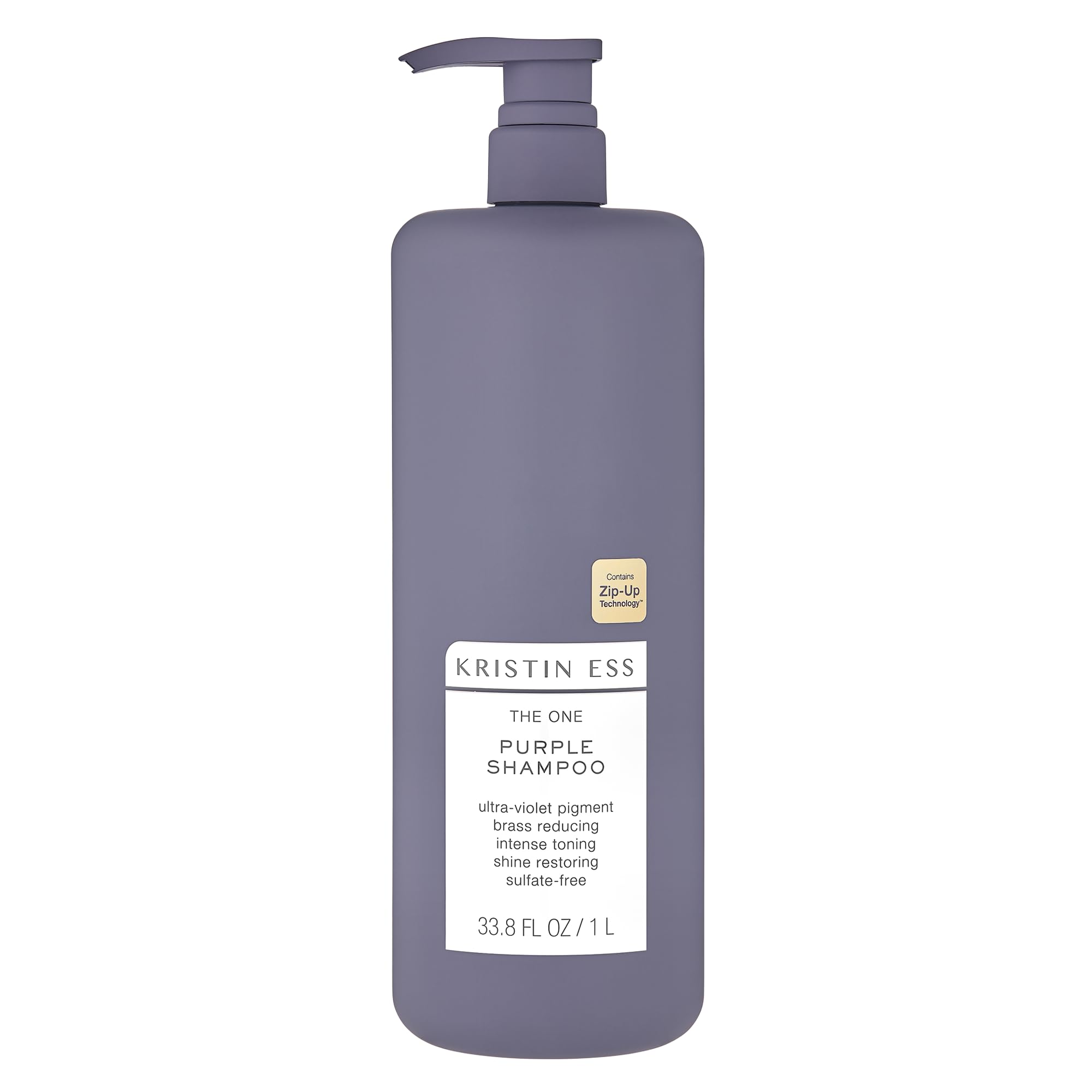 Kristin Ess Hair The One Purple Shampoo - Toning for Blonde Hair, Neutralizes Brass + Yellow Tones, Sulfate Free, 33.8 fl oz