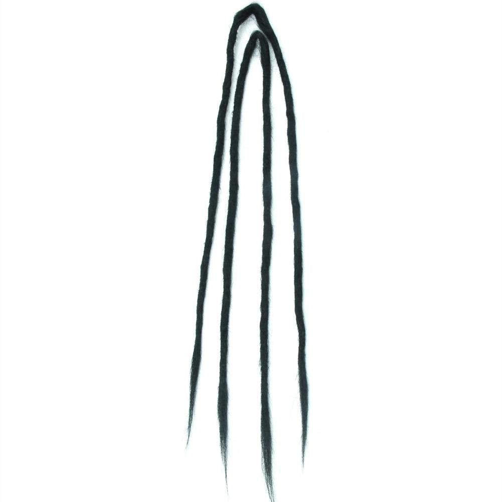DSOAR Soft Double End Dreadlocks Hair Extension Synthetic Dreads Hair 20 Inch 10 Strands/Pack Handmade Dreadlocks Extensions Twist Braiding Hair (Open Size 40 inch, Black Color) : 40 inch, 1#