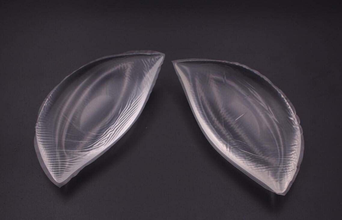 2PCS Clear Breathable Silicone Inserts Pads Breast Enhancers Push-up Bra Insert Pad Swimwear Push up Booster Pads (Clear)