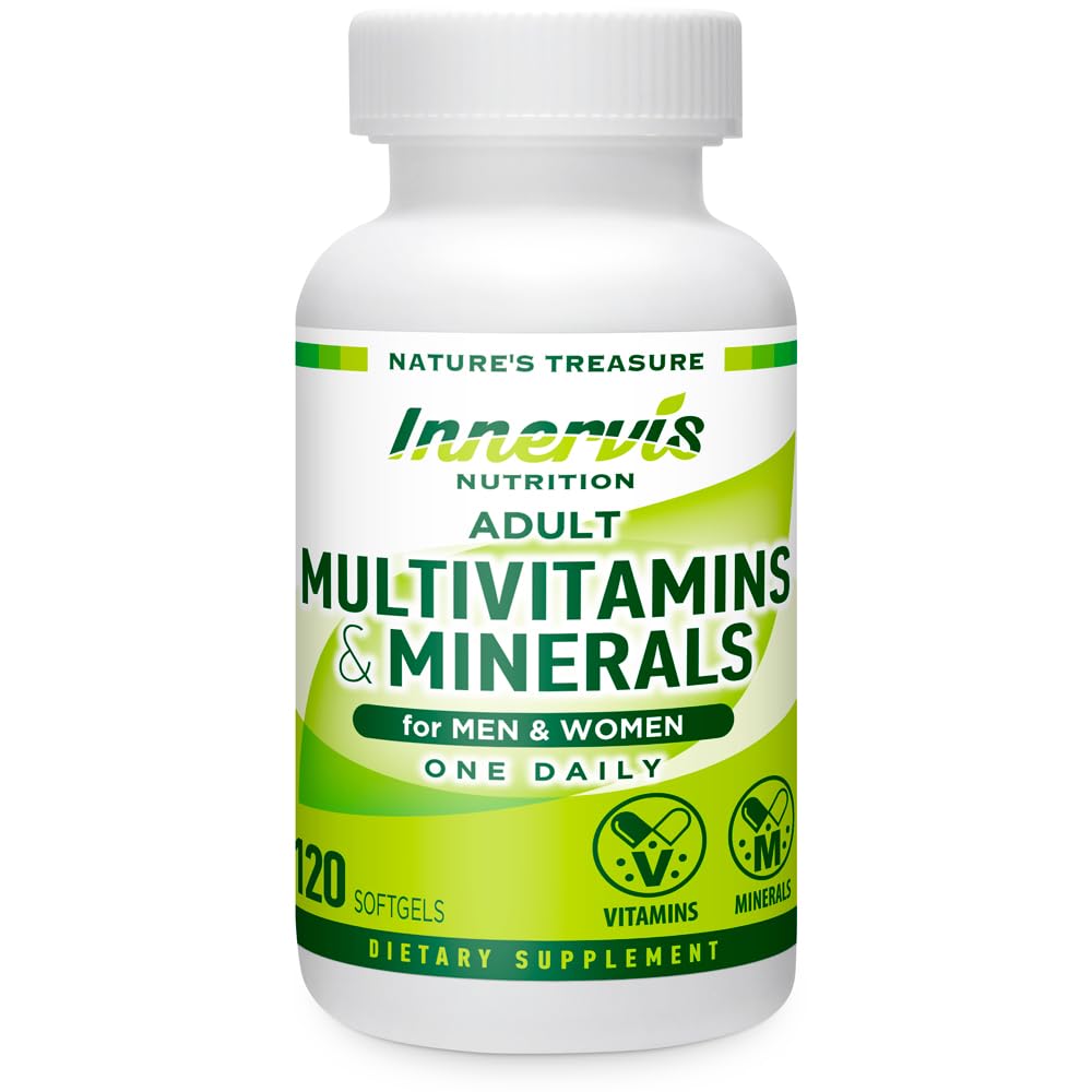 INNERVISNUTRITION Adult Multivitamins & Minerals for Men and Women Immune Support Antioxidant Overall Health 120 Softgels Supplement