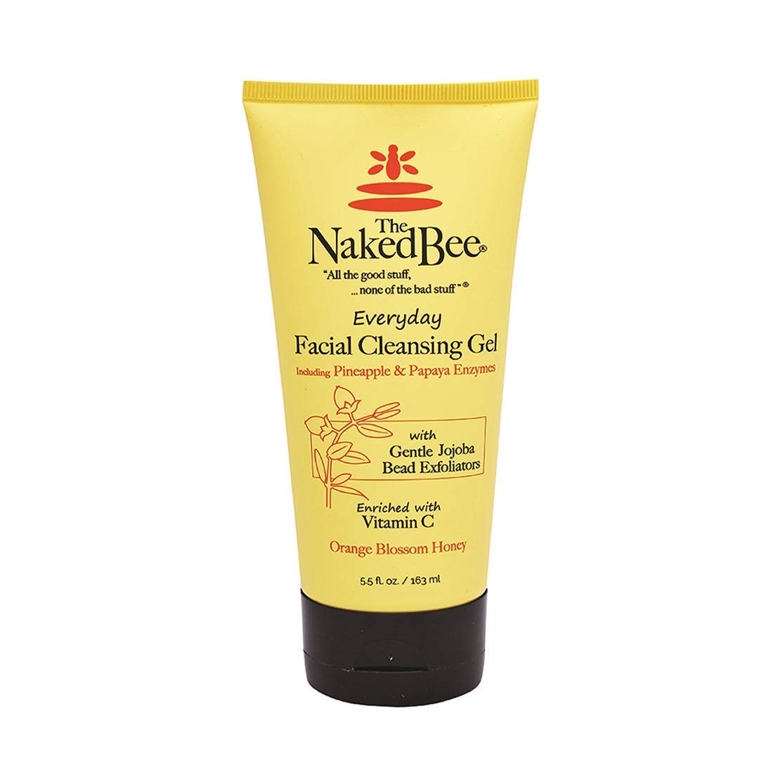 The Naked Bee Everyday Facial Cleansing Gel, Orange Blossom Honey, 5.5 Ounce