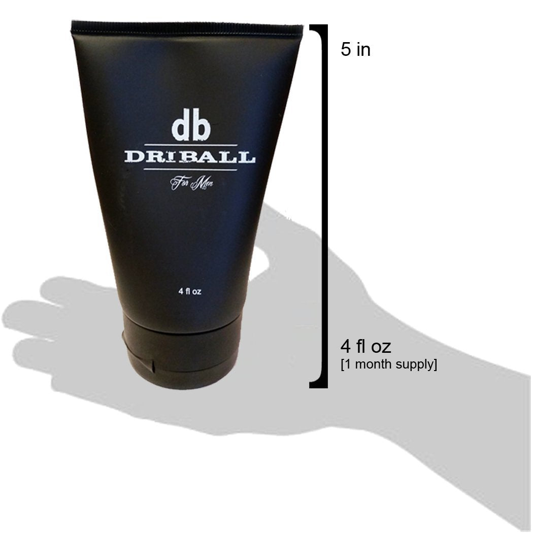 DRIBALL for Men, Deodorant & Antiperspirant, Sweat and Friction Reducing Lotion Powder 4 fl oz One Month Supply
