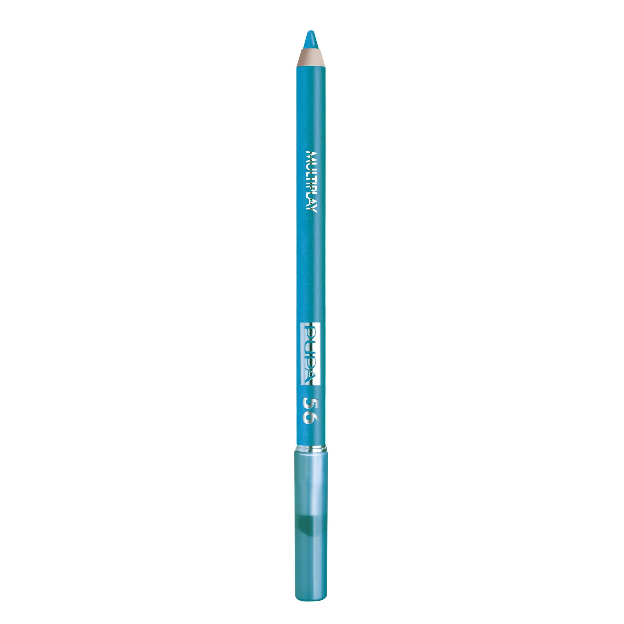 PUPA Milano Multiplay Eye Pencil Eyeshadow Kajal and Eyeliner Trio Pencil Intense Blendable Color Ophthalmologist Tested Paraben Free Makeup Pencil, 56 Scuba Blue, 0.04 Ounce