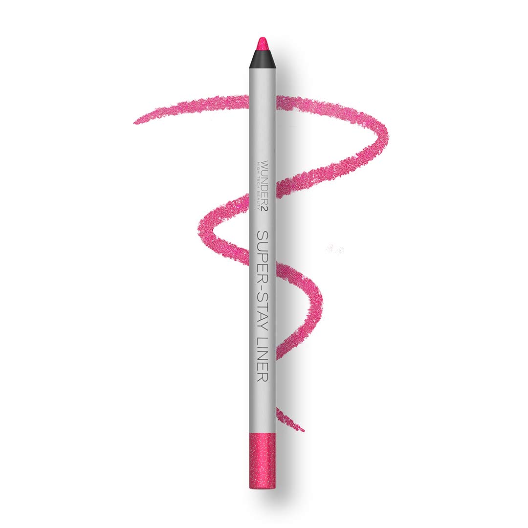 Wunder2 SUPER-STAY LINER Makeup Eyeliner Pencil Long Lasting Waterproof Eye Liner, Color Pink Glitter