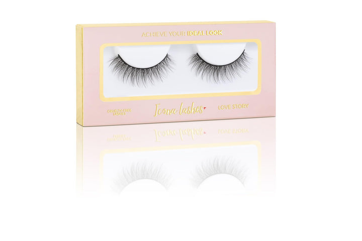 Icona Lashes® Premium Quality False Eyelashes | Love Story | Natural Look & Feel | Reusable | Handmade | Cruelty Free