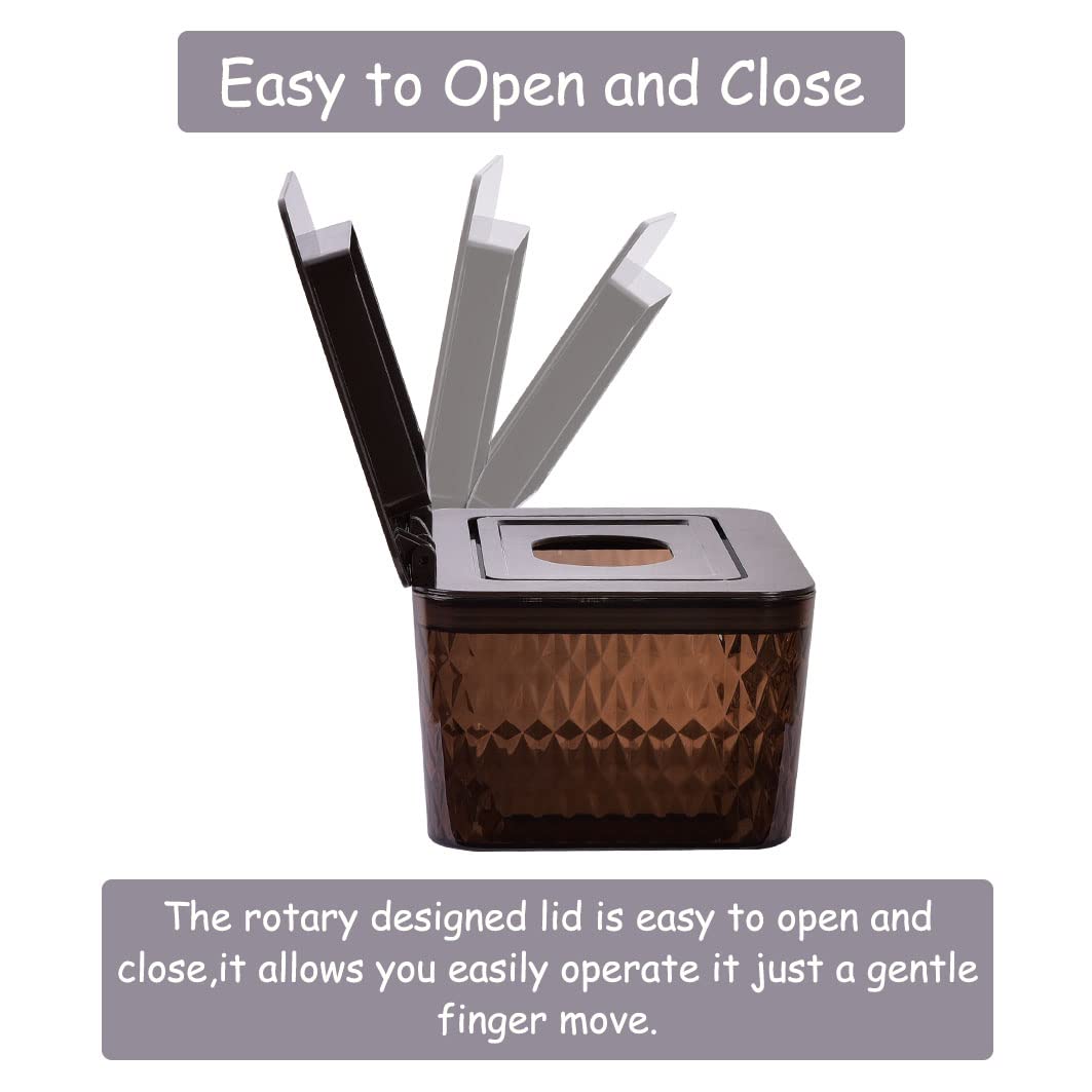 Umtiti Wipes Dispenser & Wipes Pouch/Tissue Bag, Wipes/Tissue Case with Moisture Seal Secure Lid, Non-Slip Rubber Feet & Sealing Design Keeps Wipes Fresh, Dustproof Wipes Container(2BN+2Panda)