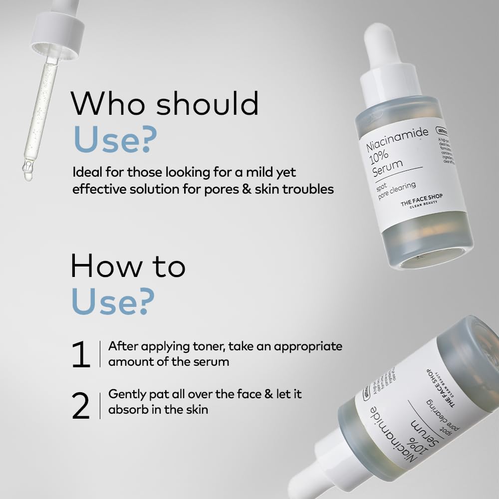 The Face Shop Alltimate Niacinamide 10% Serum for Face with Caffeine & Peptide, Korean Skin Care, Oil Control & Pores Reducer, Improve Skin Elasticity, Face Serum for Sensitive Skin, Non-comedogenic