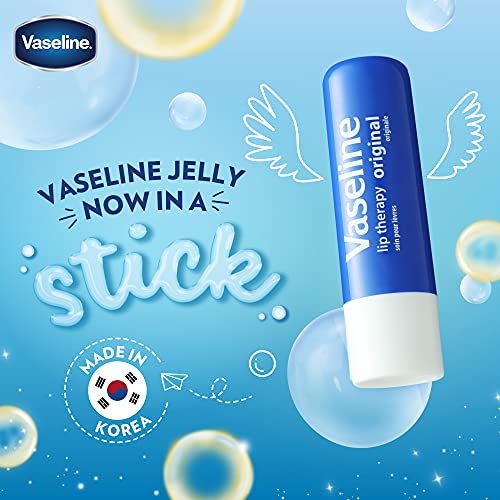 Vaseline Lip Therapy Stick | Original Petroleum Jelly Vaseline Lip Balm for Soft Lips | 4.8g each (4 Pack)