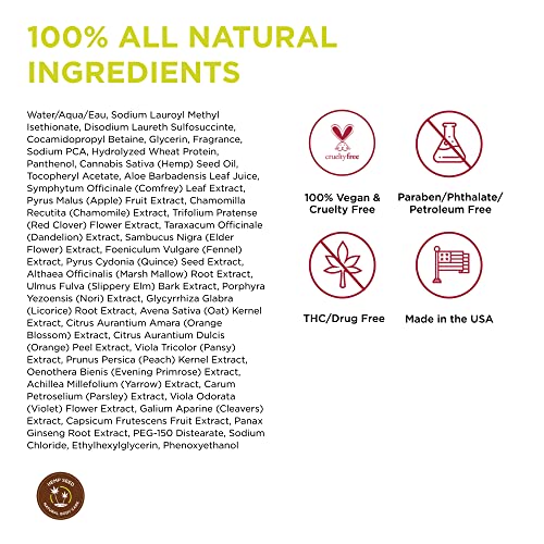 Earthly Body Hemp Seed Bath & Shower Gel, Guavalava Scent - 8 oz - Moisturizing Formula with Hemp Seed Oil, Chamomile & Hydrolyzed Wheat Protein - Vegan, Cruelty Free