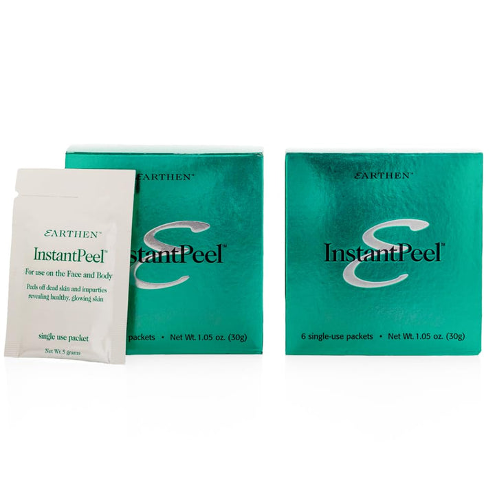 Earthen SkinCare InstantPeel Dead Skin Remover Skin Exfoliant – Safe for Sensitive Skin - 6 Packets/Box (2-Pack)