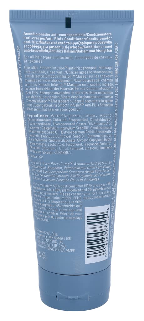 Aveda Smooth Infusion Anti-Frizz Conditioner | Smoothing Conditioner | Frizz Control | Protects Against Humidity | Silicone Free | for Medium and Thick Hair | 99% Naturally Derived*, 6.7 Fl Oz